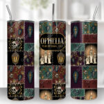 gothic aesthetic patchwork 20oz straight tumbler with option to personalise
