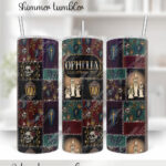 gothic aesthetic patchwork 20oz straight tumbler with option to personalise