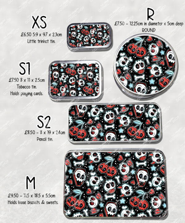 18627 skull cherries gothic storage tin 4