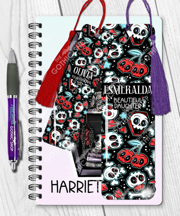18628 skull cherries gothic bookmark 2