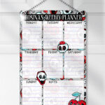 18631 skull cherries gothic weekly planner 2