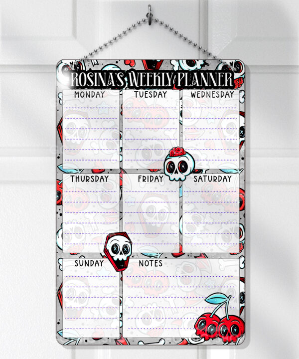 18631 skull cherries gothic weekly planner 2