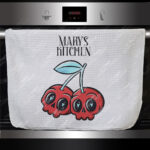 18632 skull cherries gothic tea towel 1