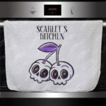 18632 skull cherries gothic tea towel 2