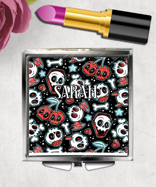 18636 skull cherries gothic mirror 1