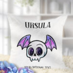 18639 skull coffin gothic cushion purple 1