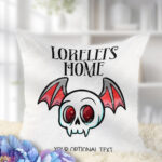 18639 skull coffin gothic cushion red 1