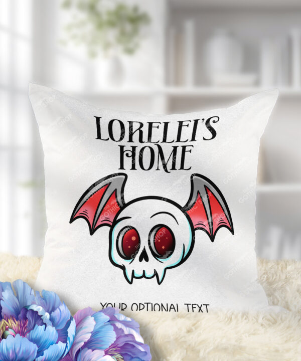 18639 skull coffin gothic cushion red 1