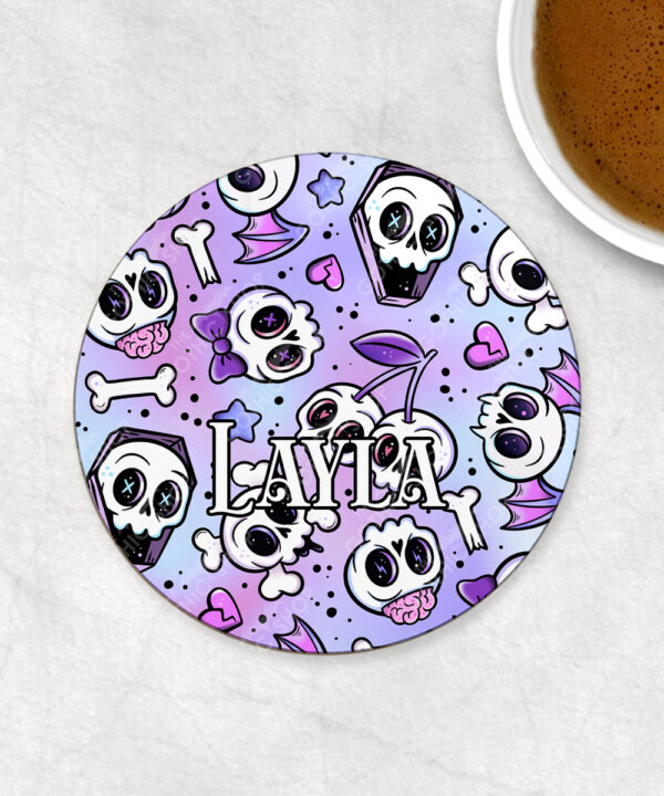 18641 skull cherries gothic coaster 3