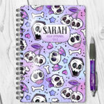 18643 personalised cherry skull purple a5 notebook 2