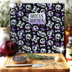 18648 personalised cherry skull purple chopping board 1