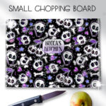 18648 personalised cherry skull purple chopping board 2