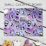 18648 personalised cherry skull purple chopping board 3