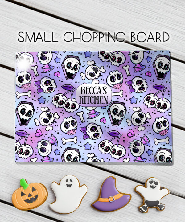 18648 personalised cherry skull purple chopping board 3