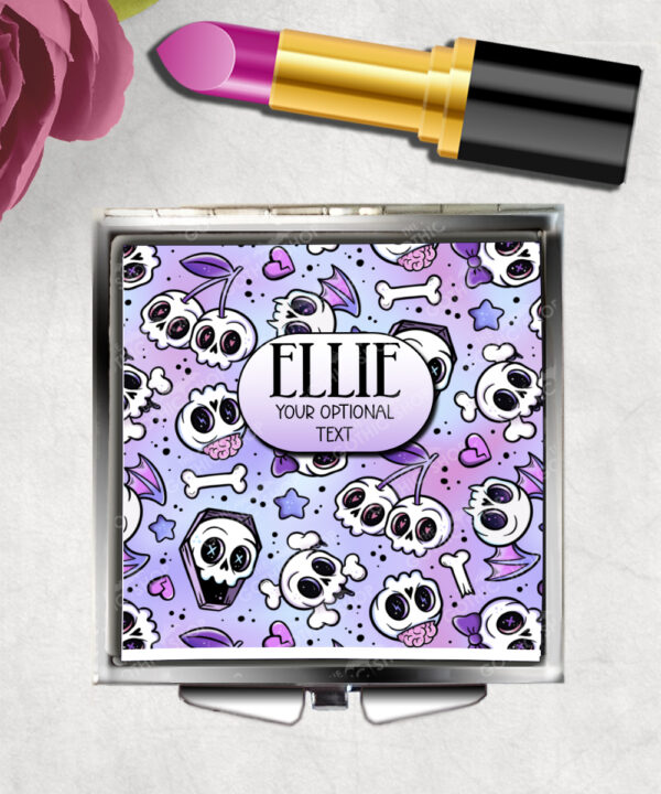 18651 personalised cherry skull purple mirror 1