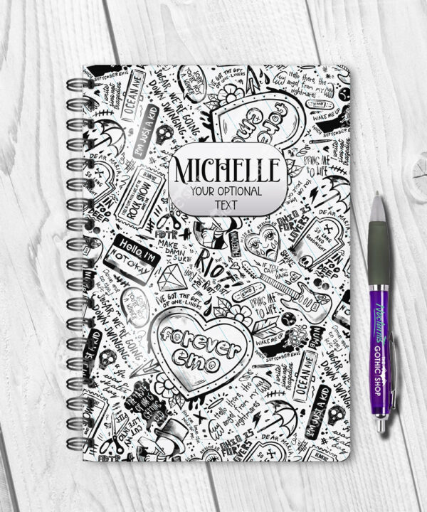 18658 personalised gothic emo a5 notebook 1