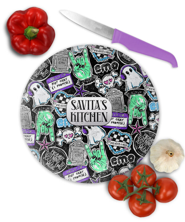 18678 personalised rock on emo chopping board 3