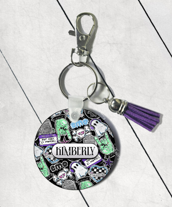 18679 personalised rock on emo keyring 1