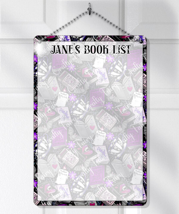 gothic romance book lover reader planner whiteboard metal sign with option to personalise