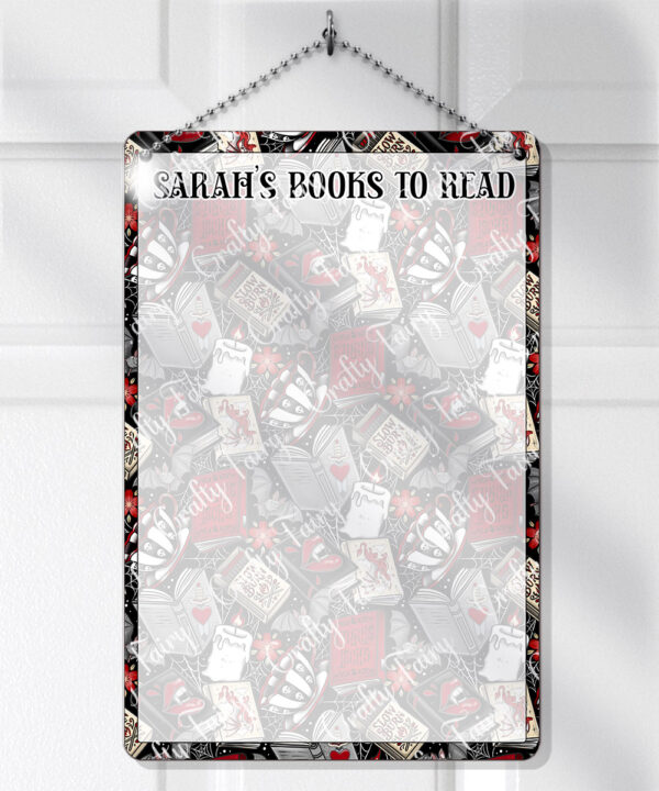 gothic romance book lover reader planner whiteboard metal sign with option to personalise