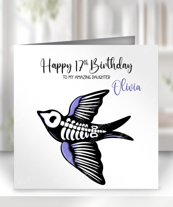18693 personalised swallow bird birthday card 1