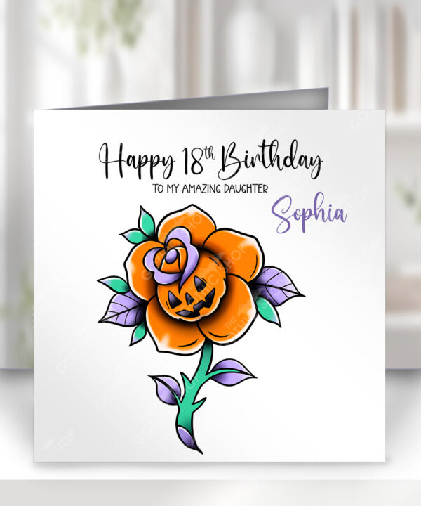 18694 personalised pumpkin rose birthday card 1