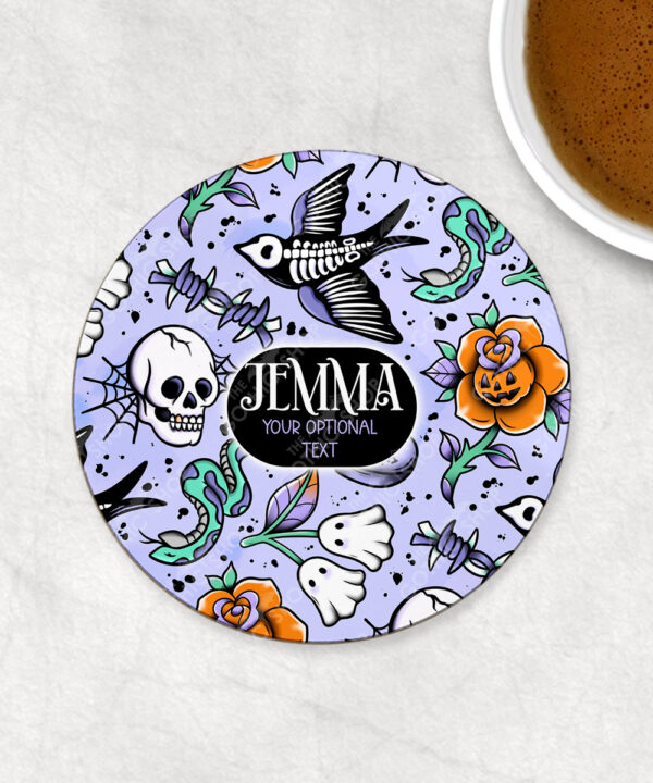 18696 personalised flash tattoo gothic coaster 1