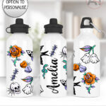 tattoo flash purple gothic 600ml screw lid water bottle with option to personalise