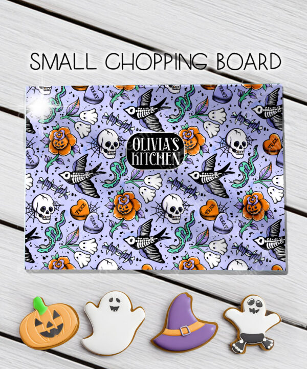 18705 personalised tattoo flash gothic chopping board 2