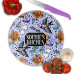 18706 personalised tattoo flash gothic chopping board 1