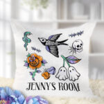 18709 personalised tattoo flash gothic cushion 1