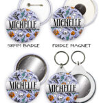 18711 personalised tattoo flash gothic mirror keyring 1