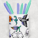 18713 personalised tattoo flash gothic pen pot 2