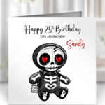 18715 personalised skelly doll gothic birthday card 1