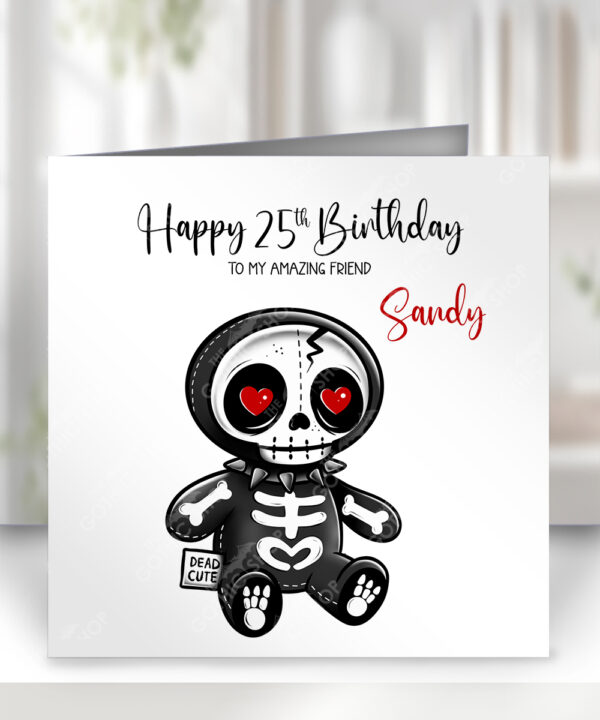 18715 personalised skelly doll gothic birthday card 1