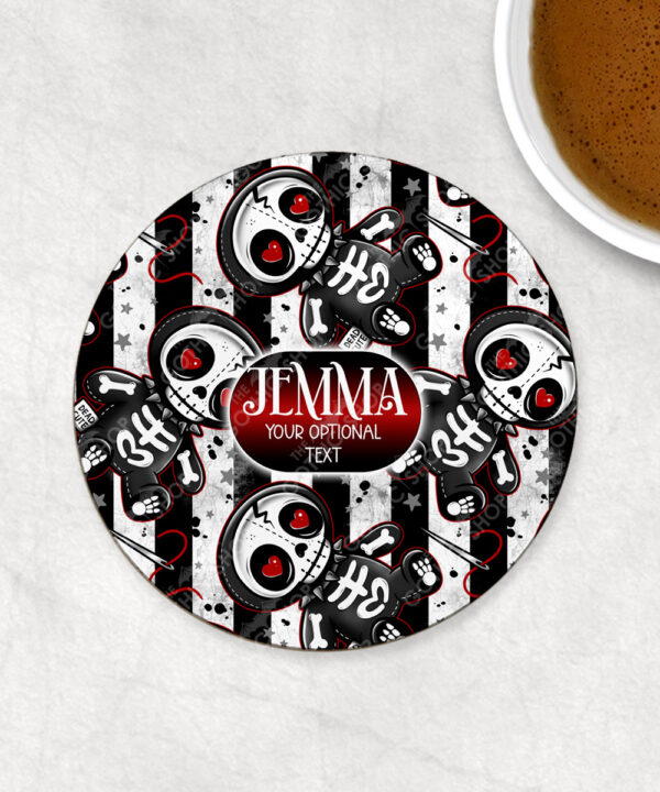 18717 personalised skelly doll gothic coaster 1
