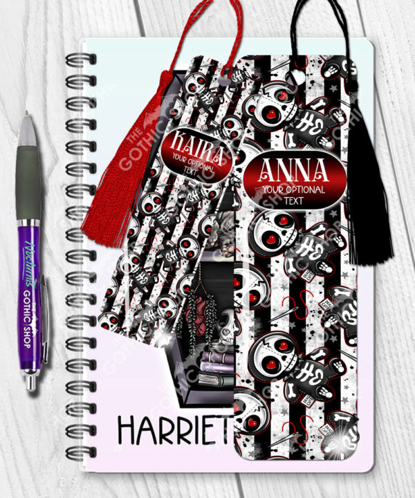 18722 personalised skelly doll gothic bookmark 2