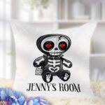 18726 personalised skelly doll gothic cushion 1