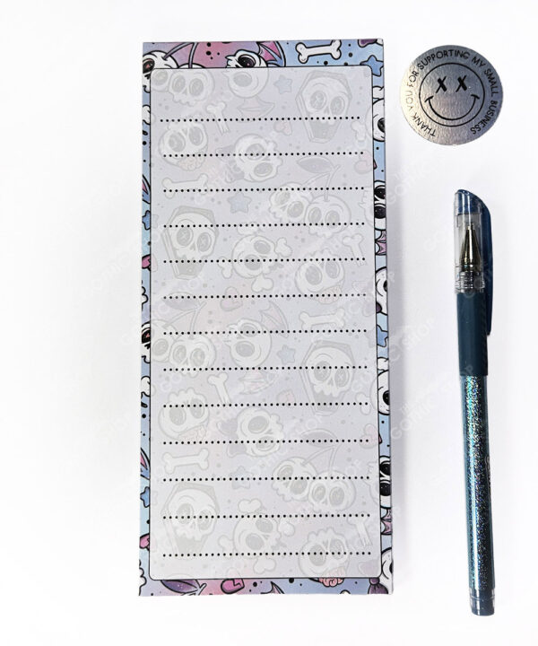18735 cherry skull coffins gothic slim notepad 3