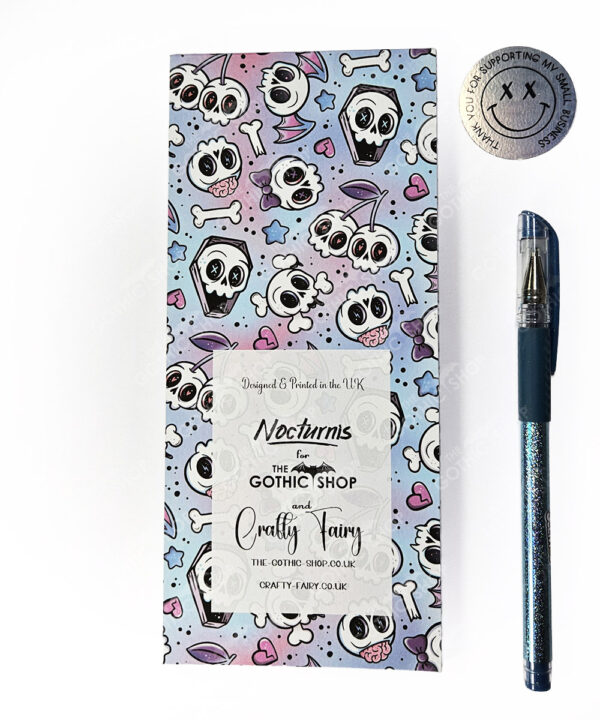 18735 cherry skull coffins gothic slim notepad 5