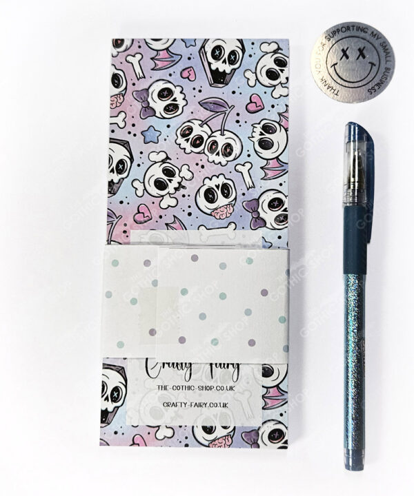 18736 cherry skull coffins gothic slim notepad 2