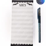 18749 bats notes grey gothic slim notepad 1