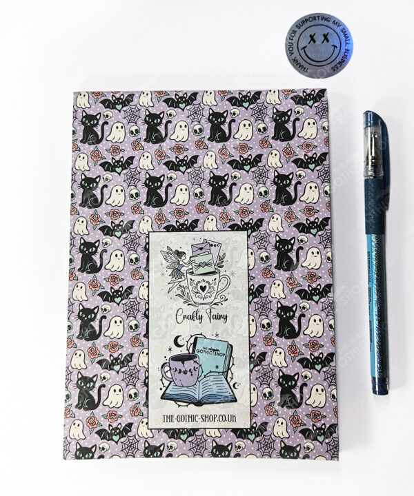 18753 cats ghosts purple a5 gothic notepad 4