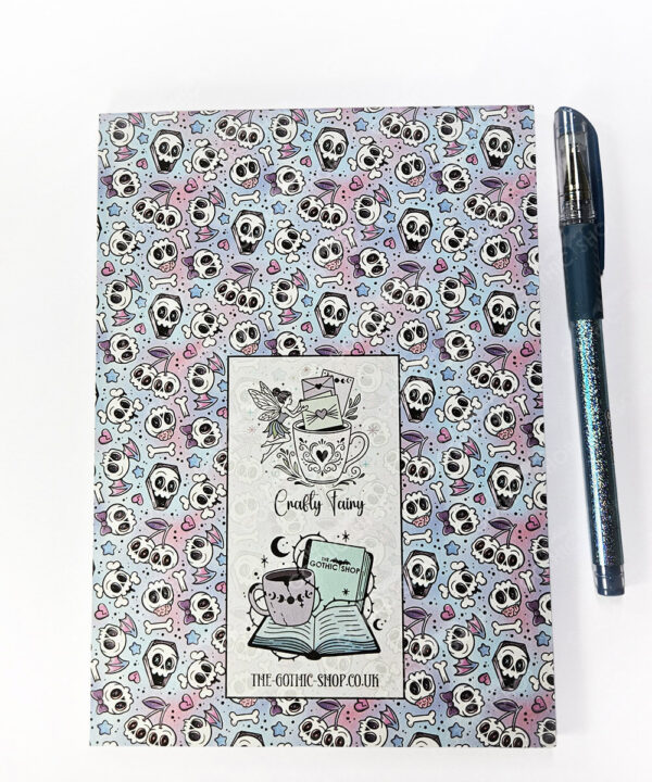 18755 cherry skulls a5 gothic notepad 3