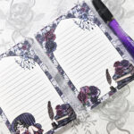 whimsical dark academia book lover lady bookish a6 notepad stationery