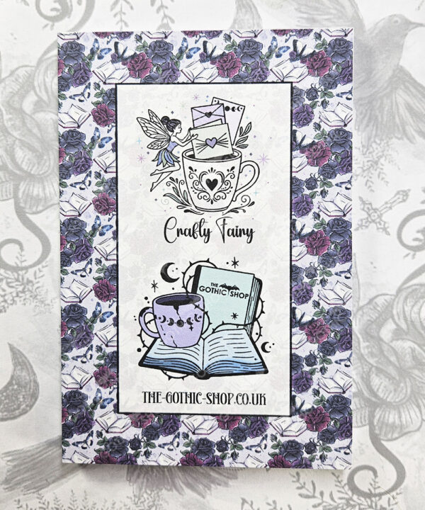 whimsical dark academia book lover lady bookish a6 notepad stationery