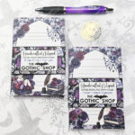 whimsical dark academia book lover lady bookish a6 notepad stationery