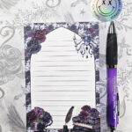 whimsical dark academia book lover bookish a6 notepad stationery