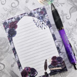 whimsical dark academia book lover bookish a6 notepad stationery
