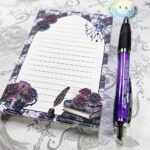 whimsical dark academia book lover bookish a6 notepad stationery